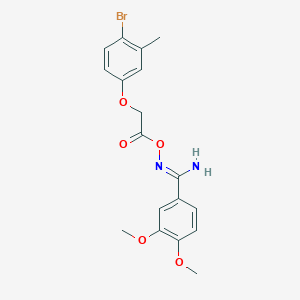 molecular formula C18H19BrN2O5 B3912400 N'-{[(4-bromo-3-methylphenoxy)acetyl]oxy}-3,4-dimethoxybenzenecarboximidamide 