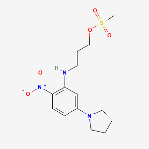 3-{[2-Nitro-5-(pyrrolidin-1-yl)phenyl]amino}propyl methanesulfonate