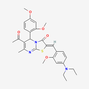 6-acetyl-2-[4-(diethylamino)-2-methoxybenzylidene]-5-(2,4-dimethoxyphenyl)-7-methyl-5H-[1,3]thiazolo[3,2-a]pyrimidin-3(2H)-one