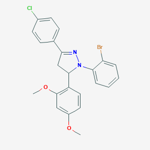 molecular formula C23H20BrClN2O2 B391242 1-(2-bromophenyl)-3-(4-chlorophenyl)-5-(2,4-dimethoxyphenyl)-4,5-dihydro-1H-pyrazole 