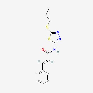 molecular formula C14H15N3OS2 B3912440 3-phenyl-N-[5-(propylthio)-1,3,4-thiadiazol-2-yl]acrylamide 