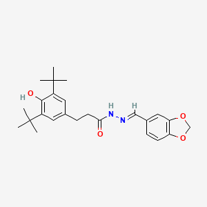 molecular formula C25H32N2O4 B3912456 N'-(1,3-benzodioxol-5-ylmethylene)-3-(3,5-di-tert-butyl-4-hydroxyphenyl)propanohydrazide 