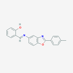 molecular formula C21H16N2O2 B391248 2-({[2-(4-Methylphenyl)-1,3-benzoxazol-5-yl]imino}methyl)phenol 