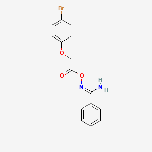 molecular formula C16H15BrN2O3 B3912495 N'-{[(4-bromophenoxy)acetyl]oxy}-4-methylbenzenecarboximidamide 