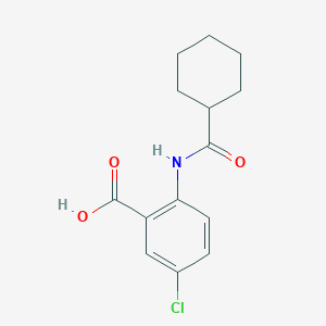 molecular formula C14H16ClNO3 B3912512 5-chloro-2-[(cyclohexylcarbonyl)amino]benzoic acid 