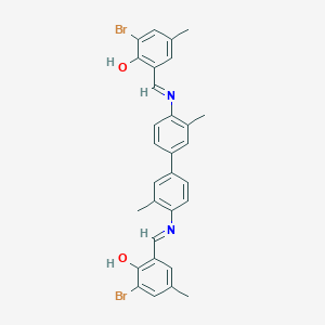 molecular formula C30H26Br2N2O2 B391252 2-Bromo-6-[({4'-[(3-bromo-2-hydroxy-5-methylbenzylidene)amino]-3,3'-dimethyl[1,1'-biphenyl]-4-yl}imino)methyl]-4-methylphenol 