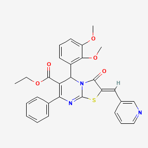 ethyl (2Z)-5-(2,3-dimethoxyphenyl)-3-oxo-7-phenyl-2-(pyridin-3-ylmethylidene)-5H-[1,3]thiazolo[3,2-a]pyrimidine-6-carboxylate