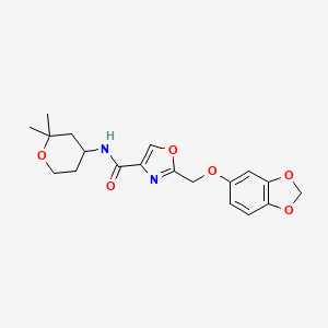 2-[(1,3-benzodioxol-5-yloxy)methyl]-N-(2,2-dimethyltetrahydro-2H-pyran-4-yl)-1,3-oxazole-4-carboxamide