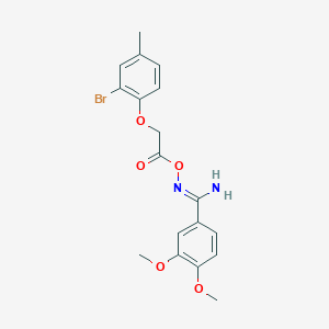 N'-{[(2-bromo-4-methylphenoxy)acetyl]oxy}-3,4-dimethoxybenzenecarboximidamide