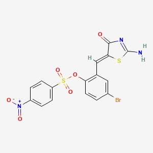 [2-[(Z)-(2-amino-4-oxo-1,3-thiazol-5-ylidene)methyl]-4-bromophenyl] 4-nitrobenzenesulfonate