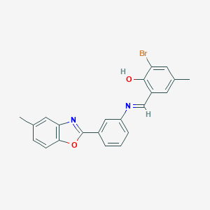 2-Bromo-4-methyl-6-({[3-(5-methyl-1,3-benzoxazol-2-yl)phenyl]imino}methyl)phenol