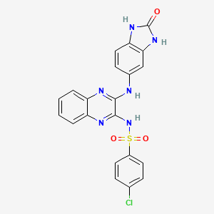 4-chloro-N-{3-[(2-oxo-2,3-dihydro-1H-benzimidazol-5-yl)amino]-2-quinoxalinyl}benzenesulfonamide