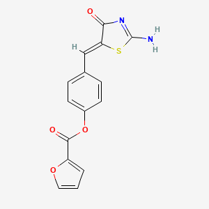 4-[(2-imino-4-oxo-1,3-thiazolidin-5-ylidene)methyl]phenyl 2-furoate