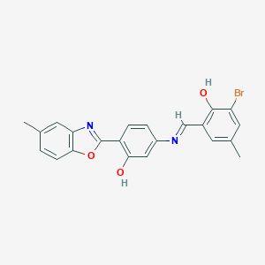 2-Bromo-6-({[3-hydroxy-4-(5-methyl-1,3-benzoxazol-2-yl)phenyl]imino}methyl)-4-methylphenol