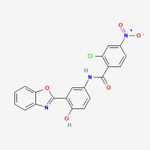 molecular formula C20H12ClN3O5 B3912594 N-[3-(1,3-benzoxazol-2-yl)-4-hydroxyphenyl]-2-chloro-4-nitrobenzamide 