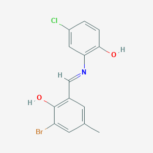 2-Bromo-6-{[(5-chloro-2-hydroxyphenyl)imino]methyl}-4-methylphenol