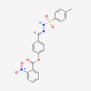 4-{2-[(4-methylphenyl)sulfonyl]carbonohydrazonoyl}phenyl 2-nitrobenzoate