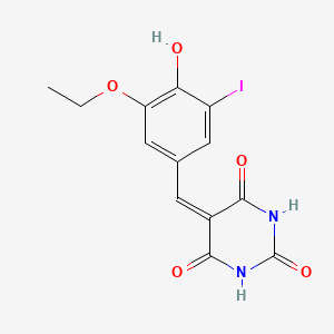 5-(3-ethoxy-4-hydroxy-5-iodobenzylidene)-2,4,6(1H,3H,5H)-pyrimidinetrione