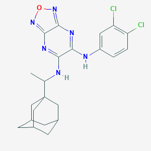 molecular formula C22H24Cl2N6O B391269 5-N-[1-(1-adamantyl)ethyl]-6-N-(3,4-dichlorophenyl)-[1,2,5]oxadiazolo[3,4-b]pyrazine-5,6-diamine 