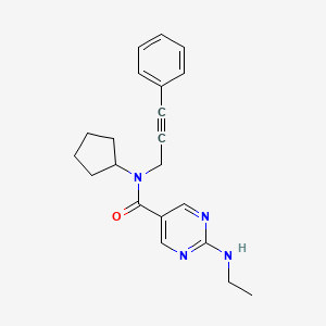 N-cyclopentyl-2-(ethylamino)-N-(3-phenylprop-2-yn-1-yl)pyrimidine-5-carboxamide