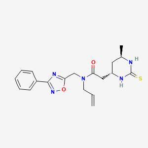 N-allyl-2-[(4S*,6R*)-6-methyl-2-thioxohexahydropyrimidin-4-yl]-N-[(3-phenyl-1,2,4-oxadiazol-5-yl)methyl]acetamide