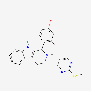 molecular formula C24H23FN4OS B3912714 1-(2-fluoro-4-methoxyphenyl)-2-{[2-(methylthio)-5-pyrimidinyl]methyl}-2,3,4,9-tetrahydro-1H-beta-carboline 