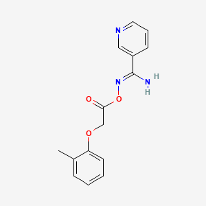 N'-{[2-(2-methylphenoxy)acetyl]oxy}-3-pyridinecarboximidamide