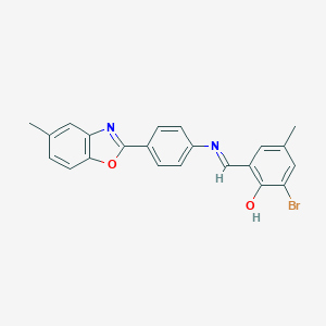 2-Bromo-4-methyl-6-({[4-(5-methyl-1,3-benzoxazol-2-yl)phenyl]imino}methyl)phenol