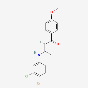 molecular formula C17H15BrClNO2 B3912816 3-[(4-bromo-3-chlorophenyl)amino]-1-(4-methoxyphenyl)-2-buten-1-one 