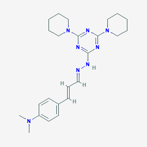 3-[4-(Dimethylamino)phenyl]acrylaldehyde [4,6-di(1-piperidinyl)-1,3,5-triazin-2-yl]hydrazone