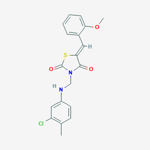3-[(3-Chloro-4-methylanilino)methyl]-5-(2-methoxybenzylidene)-1,3-thiazolidine-2,4-dione