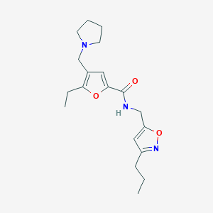 5-ethyl-N-[(3-propylisoxazol-5-yl)methyl]-4-(pyrrolidin-1-ylmethyl)-2-furamide