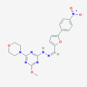 5-{4-Nitrophenyl}-2-furaldehyde [4-methoxy-6-(4-morpholinyl)-1,3,5-triazin-2-yl]hydrazone