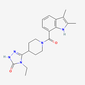 molecular formula C20H25N5O2 B3912902 5-{1-[(2,3-dimethyl-1H-indol-7-yl)carbonyl]piperidin-4-yl}-4-ethyl-2,4-dihydro-3H-1,2,4-triazol-3-one 