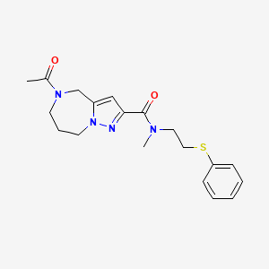 5-acetyl-N-methyl-N-[2-(phenylthio)ethyl]-5,6,7,8-tetrahydro-4H-pyrazolo[1,5-a][1,4]diazepine-2-carboxamide