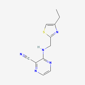 3-{[(4-ethyl-1,3-thiazol-2-yl)methyl]amino}-2-pyrazinecarbonitrile