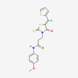 N-(4-methoxyphenyl)-3-[4-oxo-5-(2-thienylmethylene)-2-thioxo-1,3-thiazolidin-3-yl]propanamide