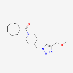 molecular formula C18H30N4O2 B3912938 1-(cycloheptylcarbonyl)-4-{[4-(methoxymethyl)-1H-1,2,3-triazol-1-yl]methyl}piperidine 