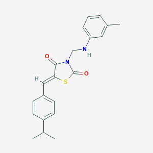 molecular formula C21H22N2O2S B391294 5-(4-Isopropylbenzylidene)-3-(3-toluidinomethyl)-1,3-thiazolidine-2,4-dione 