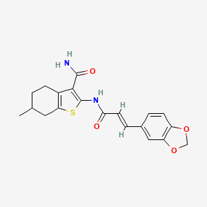 2-{[3-(1,3-benzodioxol-5-yl)acryloyl]amino}-6-methyl-4,5,6,7-tetrahydro-1-benzothiophene-3-carboxamide