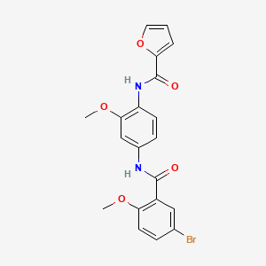 molecular formula C20H17BrN2O5 B3912951 N-{4-[(5-bromo-2-methoxybenzoyl)amino]-2-methoxyphenyl}-2-furamide 