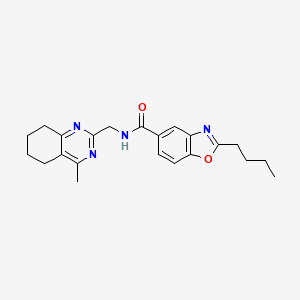 molecular formula C22H26N4O2 B3912964 2-butyl-N-[(4-methyl-5,6,7,8-tetrahydro-2-quinazolinyl)methyl]-1,3-benzoxazole-5-carboxamide 