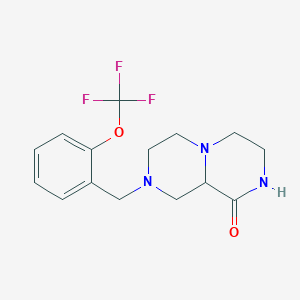 molecular formula C15H18F3N3O2 B3912980 8-[2-(trifluoromethoxy)benzyl]hexahydro-2H-pyrazino[1,2-a]pyrazin-1(6H)-one 