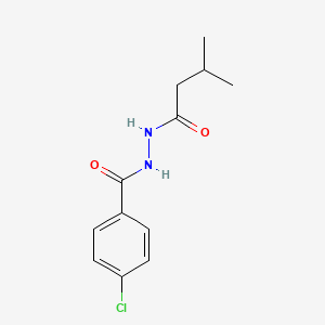 molecular formula C12H15ClN2O2 B3912981 4-chloro-N'-(3-methylbutanoyl)benzohydrazide 