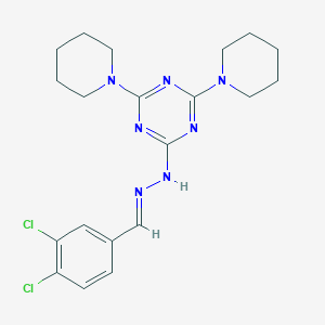 molecular formula C20H25Cl2N7 B391303 3,4-Dichlorobenzaldehyde (4,6-dipiperidin-1-yl-1,3,5-triazin-2-yl)hydrazone 