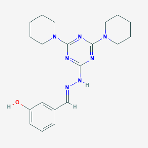 3-[(4,6-Di-piperidin-1-yl-[1,3,5]triazin-2-yl)-hydrazonomethyl]-phenol