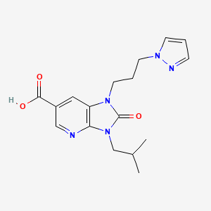 molecular formula C17H21N5O3 B3913040 3-isobutyl-2-oxo-1-[3-(1H-pyrazol-1-yl)propyl]-2,3-dihydro-1H-imidazo[4,5-b]pyridine-6-carboxylic acid 