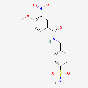 molecular formula C15H15N3O6S B3913066 N-[4-(aminosulfonyl)benzyl]-4-methoxy-3-nitrobenzamide 