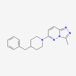 molecular formula C18H21N5 B3913096 6-(4-benzyl-1-piperidinyl)-3-methyl[1,2,4]triazolo[4,3-b]pyridazine 