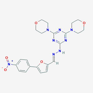 molecular formula C22H24N8O5 B391310 2,4-di(morpholin-4-yl)-6-[(2E)-2-{[5-(4-nitrophenyl)furan-2-yl]methylidene}hydrazinyl]-1,3,5-triazine 